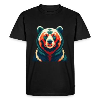 Ours Dessin animé Personnage Animal de compagnie coloré - T-shirt Premium bio Homme - noir - Devant - Nico (187cm)