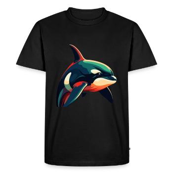 Personnage de dessin animé Orque Animal coloré - T-shirt Premium bio Homme - noir - Devant - Nico (187cm)