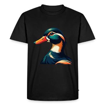 Canard Dessin Animé Personnage Animal De Compagnie Coloré - T-shirt Premium bio Homme - noir - Devant - Nico (187cm)
