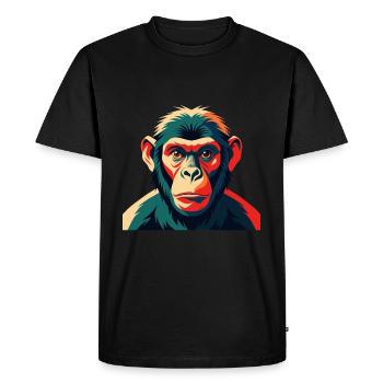Monkey Cartoon Character Colorful Pet Animal - Men's Premium Organic T-Shirt - black - Front - Nico (187cm)