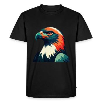 Hawk Cartoon Character Colorful Pet Animal - Men's Premium Organic T-Shirt - black - Front - Nico (187cm)