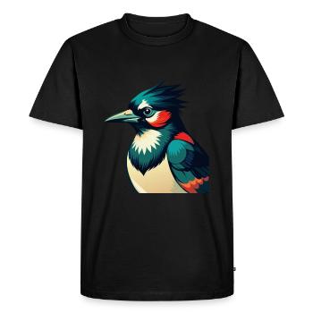 Geai bleu personnage de dessin animé animal de compagnie coloré - T-shirt Premium bio Homme - noir - Devant - Nico (187cm)