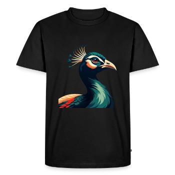Paon Dessin Animé Personnage Animal Coloré Animal De Compagnie - T-shirt Premium bio Homme - noir - Devant - Nico (187cm)