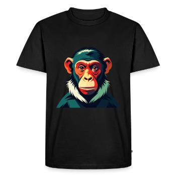 Monkey Cartoon Character Colorful Pet Animal - Men's Premium Organic T-Shirt - black - Front - Nico (187cm)