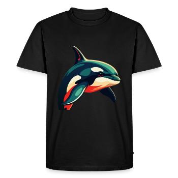 Orque Dessin Animé Personnage Animal De Compagnie Coloré - T-shirt Premium bio Homme - noir - Devant - Nico (187cm)