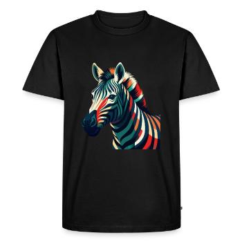 Zebra Cartoon Character Colorful Pet Animal - Men's Premium Organic T-Shirt - black - Front - Nico (187cm)