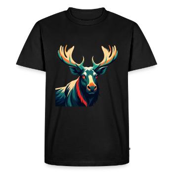Moose Cartoon Character Colorful Pet Animal - Men's Premium Organic T-Shirt - black - Front - Nico (187cm)