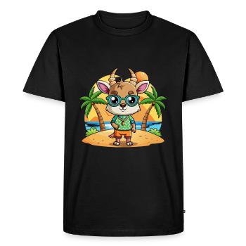 Antelope Funny Cartoon Summer Beach Sunglasses - Men's Premium Organic T-Shirt - black - Front - Nico (187cm)