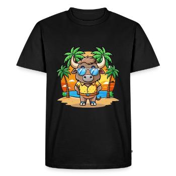 Buffalo Funny Cartoon Summer Beach Sunglasses - Men's Premium Organic T-Shirt - black - Front - Nico (187cm)