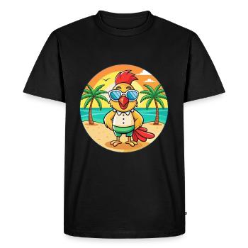 Rooster Funny Cartoon Summer Beach Sunglasses - Men's Premium Organic T-Shirt - black - Front - Nico (187cm)
