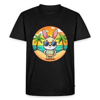 Rabbit Funny Cartoon Summer Beach Sunglasses - Men's Premium Organic T-Shirt - black - Front - Nico (187cm)