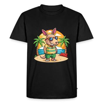Aardvark Funny Cartoon Lunettes de soleil de plage d’été - T-shirt Premium bio Homme - noir - Devant - Nico (187cm)