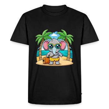 Lunettes de soleil de plage d’été de dessin animé drôle d’éléphant - T-shirt Premium bio Homme - noir - Devant - Nico (187cm)
