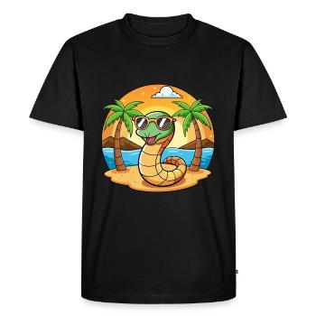 Lunettes de soleil de plage d’été de dessin animé drôle de serpent - T-shirt Premium bio Homme - noir - Devant - Nico (187cm)