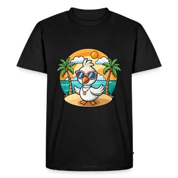 Lunettes de soleil de plage d’été de dessin animé drôle de cygne - T-shirt Premium bio Homme - noir - Devant - Nico (187cm)