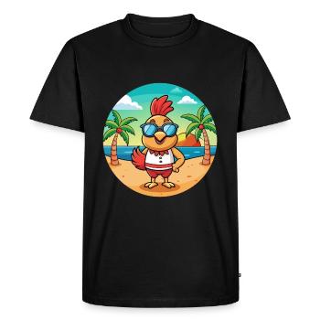 Rooster Funny Cartoon Summer Beach Sunglasses - Men's Premium Organic T-Shirt - black - Front - Nico (187cm)