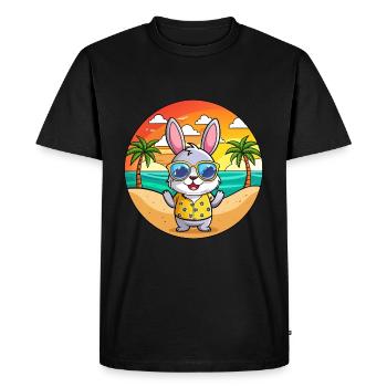 Rabbit Funny Cartoon Summer Beach Sunglasses - Men's Premium Organic T-Shirt - black - Front - Nico (187cm)