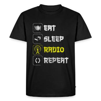 Podcast Radio Wave Frequency - Men's Premium Organic T-Shirt - black - Front - Nico (187cm)