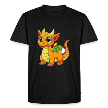 Dragon Mignon Mascotte Personnage De Dessin Animé Kawaii - T-shirt Premium bio Homme - noir - Devant - Nico (187cm)