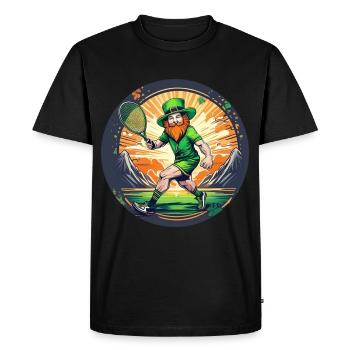 Saint-Patrick Shamrock Tennis - T-shirt Premium bio Homme - noir - Devant - Nico (187cm)