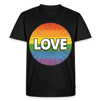 L’amour LGBTQ - T-shirt Premium bio Homme - noir - Devant - Nico (187cm)