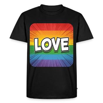 L’amour LGBTQ - T-shirt Premium bio Homme - noir - Devant - Nico (187cm)