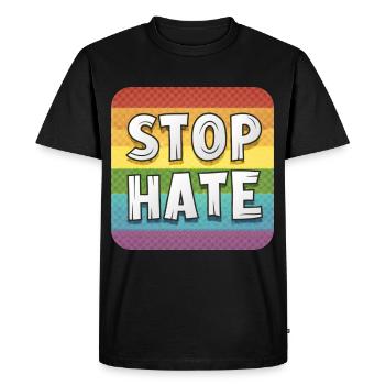 LGBTQ Stop Hate - Men's Premium Organic T-Shirt - black - Front - Nico (187cm)