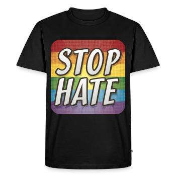 LGBTQ Stop Hate - Men's Premium Organic T-Shirt - black - Front - Nico (187cm)