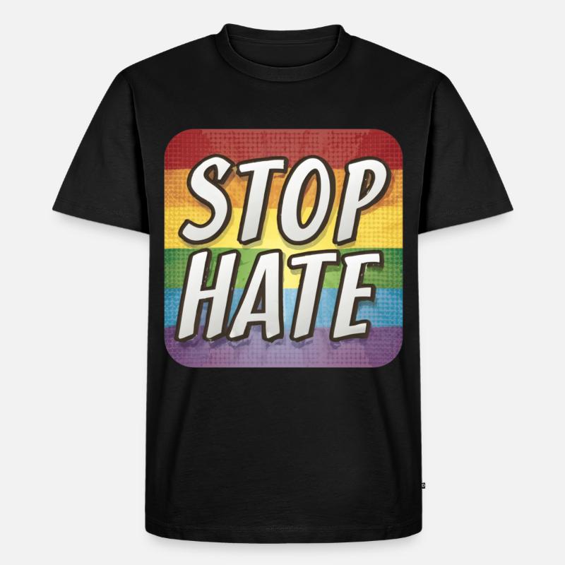 LGBTQ Stop Hate - Männer Premium Bio T-Shirt - Schwarz