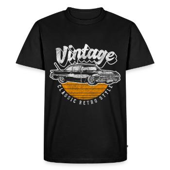 Car Classic Old School - Men's Premium Organic T-Shirt - black - Front - Nico (187cm)