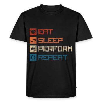 Street Musician Tipping Stage - Men's Premium Organic T-Shirt - black - Front - Nico (187cm)