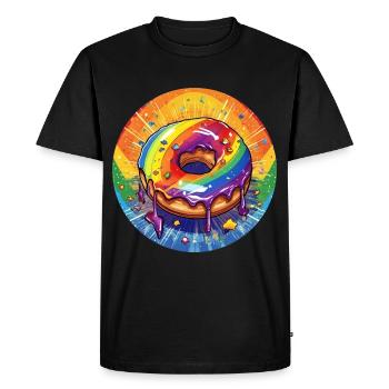 LGBTQ Donut - Men's Premium Organic T-Shirt - black - Front - Nico (187cm)