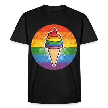 Crème glacée LGBTQ Eis - T-shirt Premium bio Homme - noir - Devant - Nico (187cm)