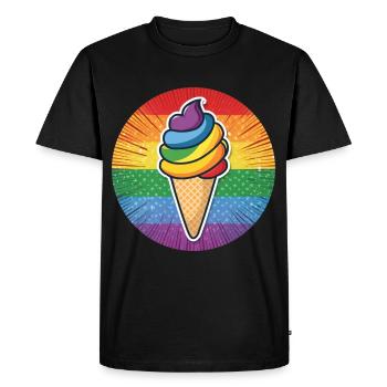 Crème glacée LGBTQ Eis - T-shirt Premium bio Homme - noir - Devant - Nico (187cm)
