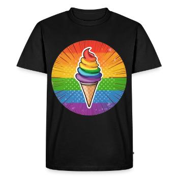 Crème glacée LGBTQ Eis - T-shirt Premium bio Homme - noir - Devant - Nico (187cm)