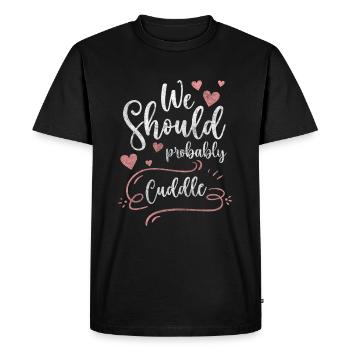 Amour Proximité Câlin Romantique - T-shirt Premium bio Homme - noir - Devant - Nico (187cm)