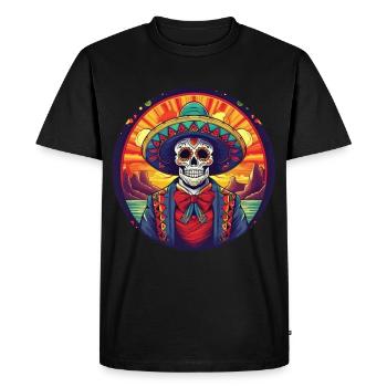 5 de Mayo Party Drinko de Mayo Sugar Skull Sombr - Men's Premium Organic T-Shirt - black - Front - Nico (187cm)