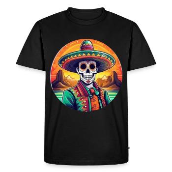 5 de Mayo Party Drinko de Mayo Sugar Skull Sombr - Men's Premium Organic T-Shirt - black - Front - Nico (187cm)
