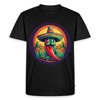 5 de Mayo Party Drinko de Mayo Chili Sombrero - Men's Premium Organic T-Shirt - black - Front - Nico (187cm)