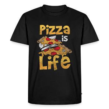 Pizza Pizza Fromage au four Délicieux - T-shirt Premium bio Homme - noir - Devant - Nico (187cm)