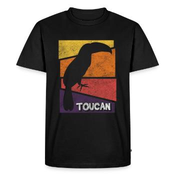 Toucan jungle forêt tropicale rare - T-shirt Premium bio Homme - noir - Devant - Nico (187cm)