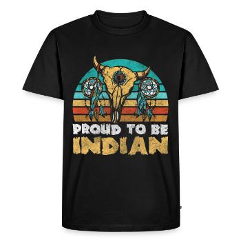 Symboles morts de coiffe de plumes amérindiennes - T-shirt Premium bio Homme - noir - Devant - Nico (187cm)