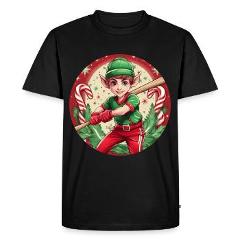 Christmas Elf baseball - Men's Premium Organic T-Shirt - black - Front - Nico (187cm)