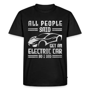 Electricity New - Men's Premium Organic T-Shirt - black - Front - Nico (187cm)