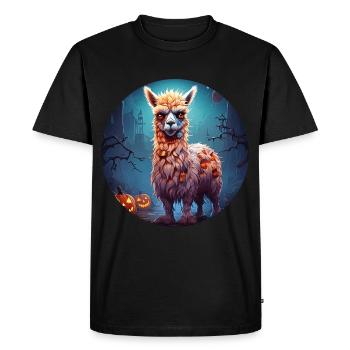 Gruseliges Halloween-partykostüm Zombie-lama - T-shirt Premium bio Homme - noir - Devant - Nico (187cm)