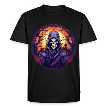Gruseliges Halloween-partykostüm Sensenmann - Men's Premium Organic T-Shirt - black - Front - Nico (187cm)