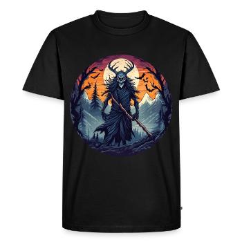 Gruseliges Halloween-partykostüm Waldhexe - Men's Premium Organic T-Shirt - black - Front - Nico (187cm)