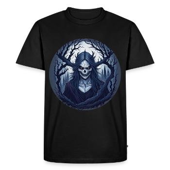 Gruseliges Halloween-partykostüm Waldhexe - Men's Premium Organic T-Shirt - black - Front - Nico (187cm)