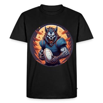 Gruseliges Halloween-partykostüm Werwolf Rugby - T-shirt Premium bio Homme - noir - Devant - Nico (187cm)