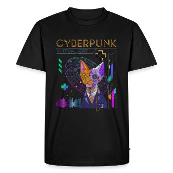 Futur, Fantasy, Néon - T-shirt Premium bio Homme - noir - Devant - Nico (187cm)
